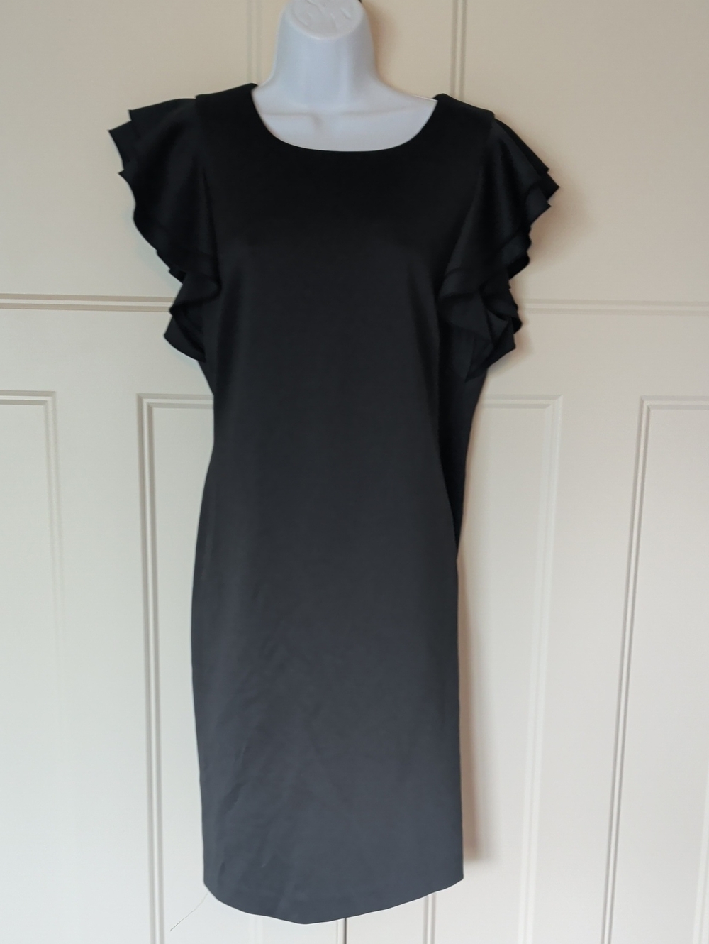 Tommy Hilfiger Black Ruffle Sleeve Midi Dress
